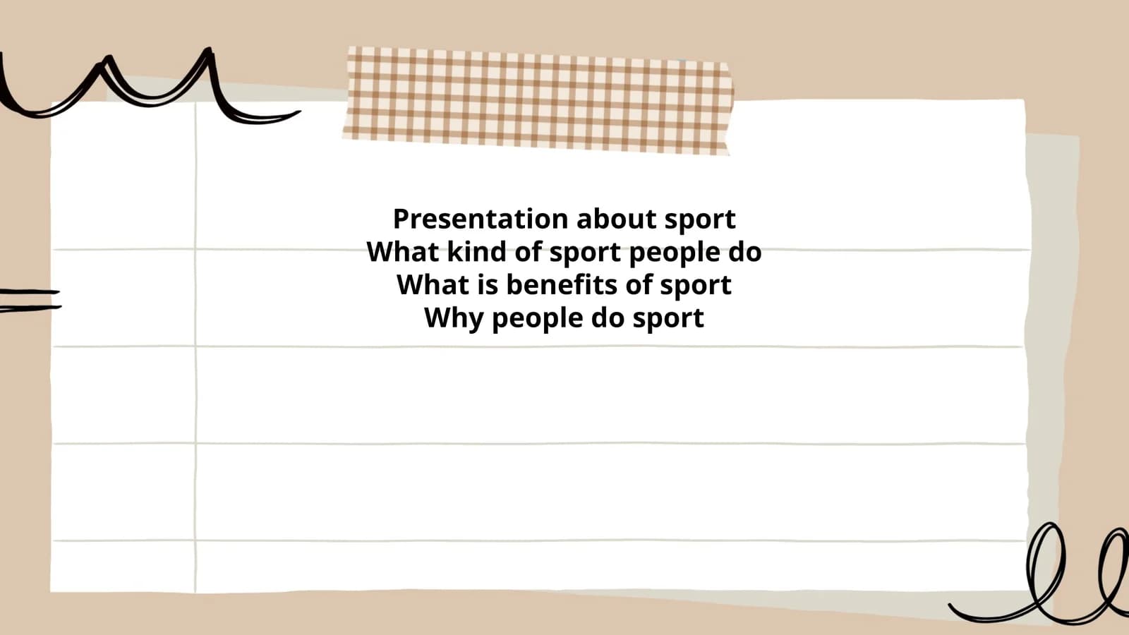 Presentation about sport