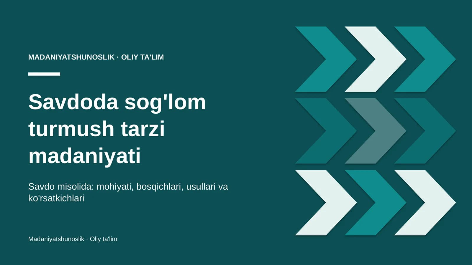 savdoda sog'lom turmush tarzi madaniyati 5465