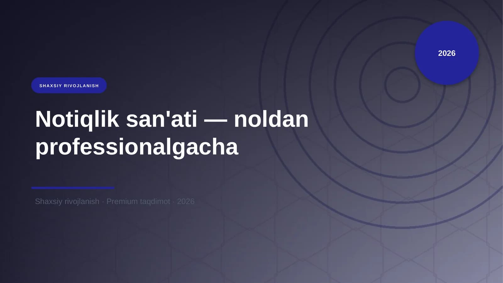 Notiqlik san'ati — noldan professionalgacha