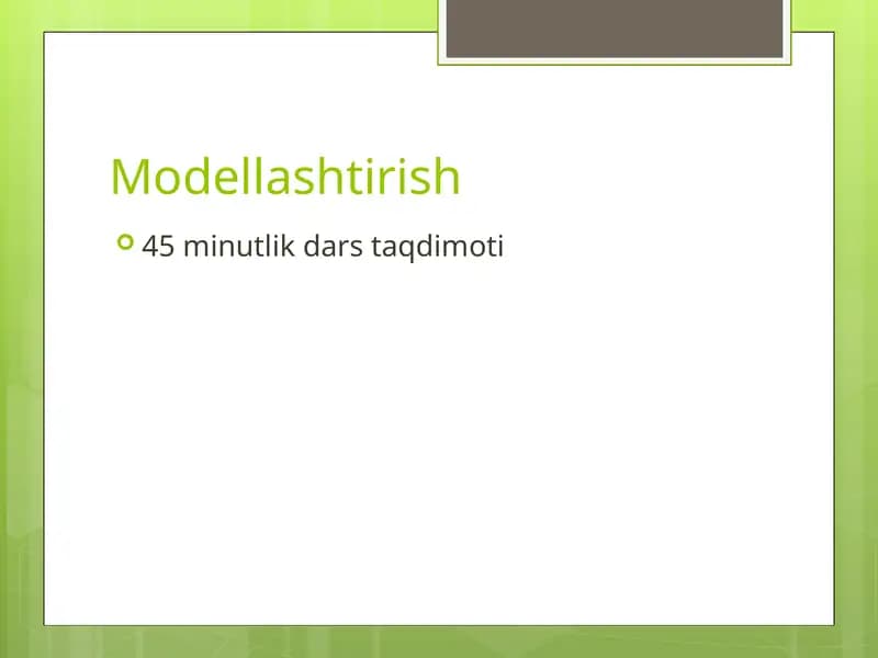 Modellashtirish