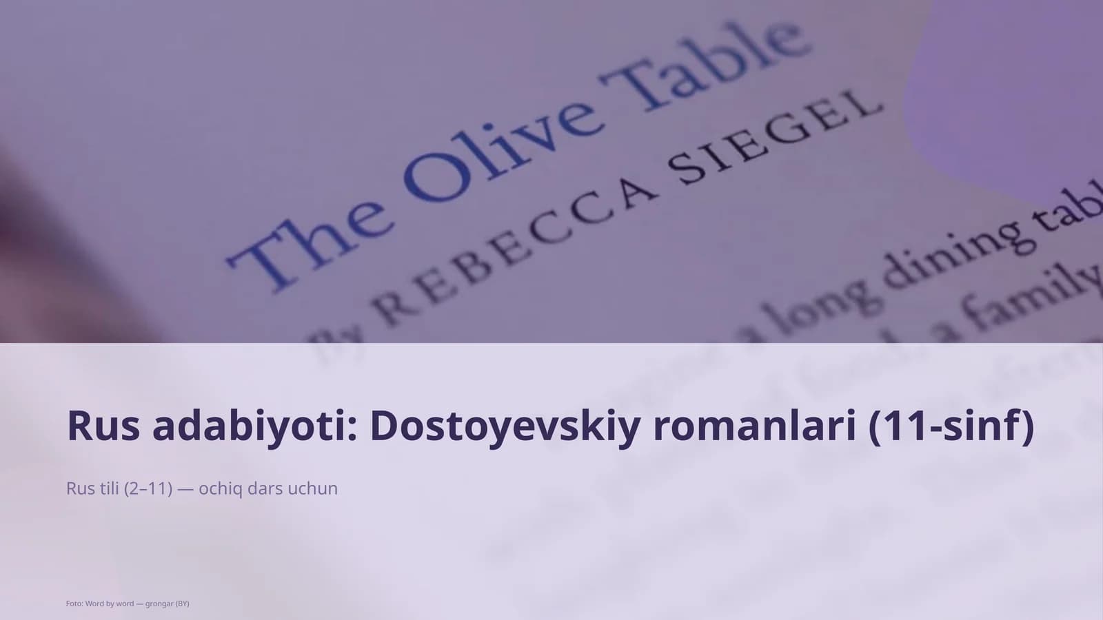Dostoyevskiy romanlari (11-sinf)