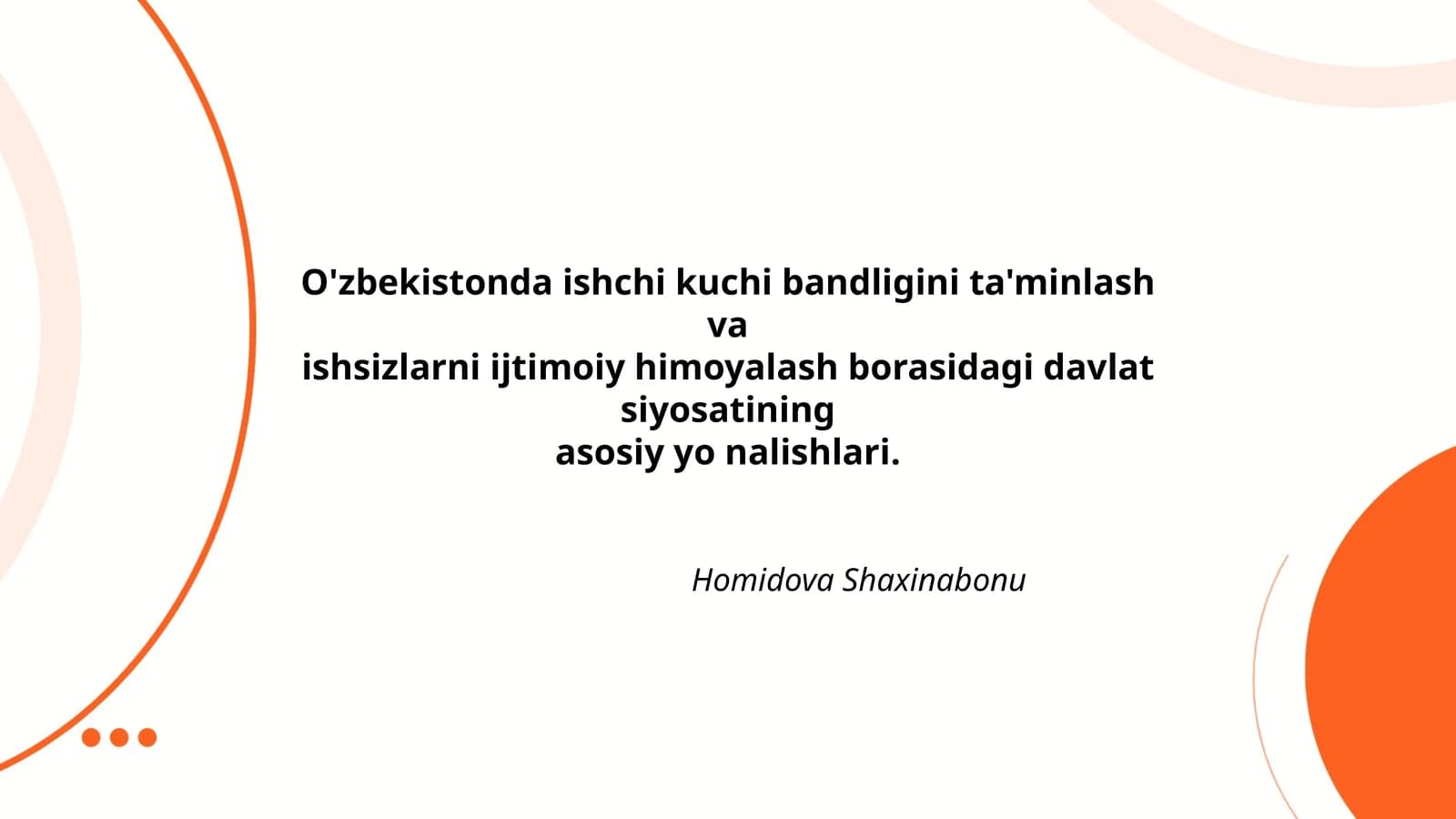 Yangi ish o'rinlarini yaratish sari davlat strategiyalari