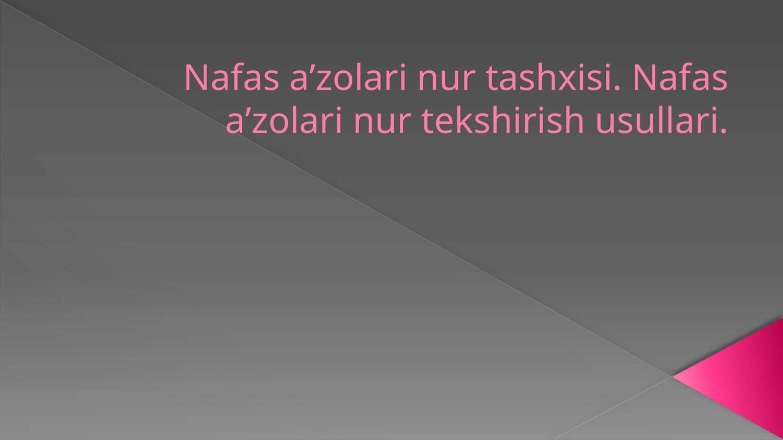 Nafas aʼzolari nur tashxisi