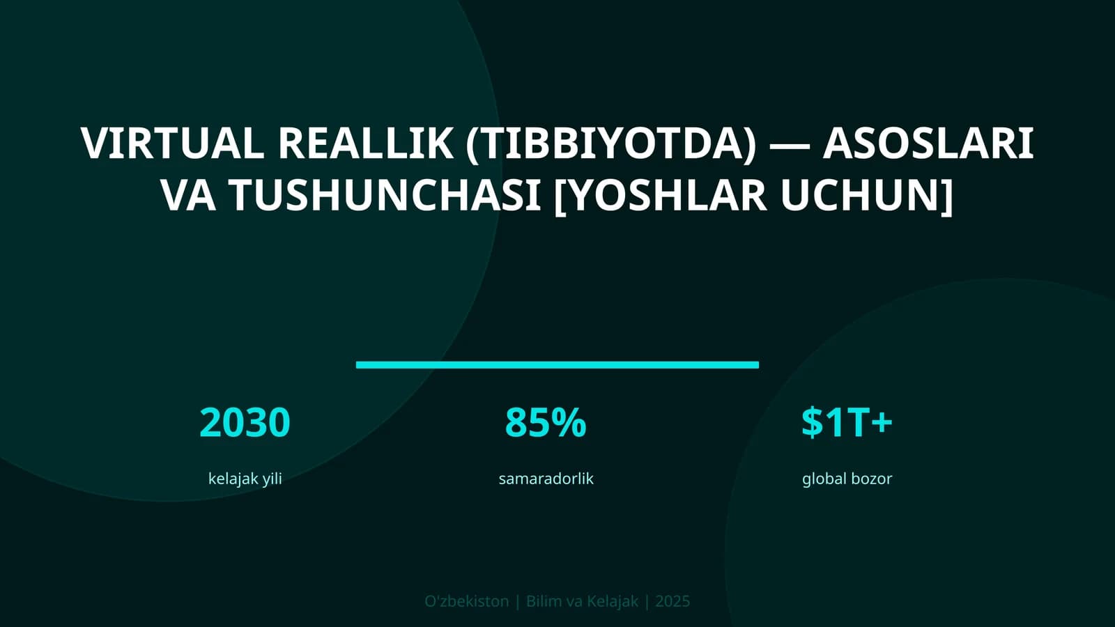 VIRTUAL REALLIK (TIBBIYOTDA) — ASOSLARI VA TUSHUNCHASI [YOSHLAR UCHUN]