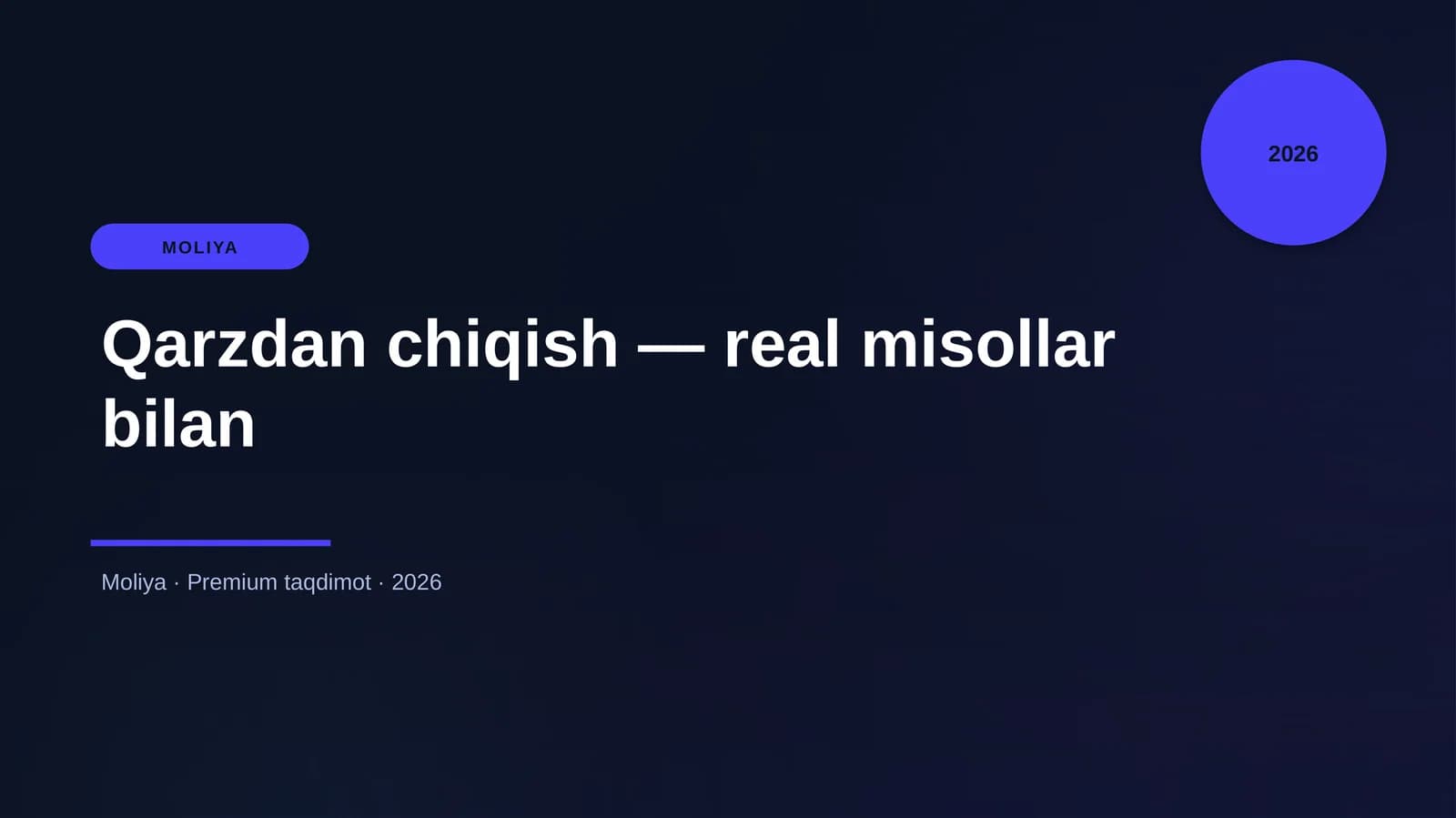 Qarzdan chiqish — real misollar bilan