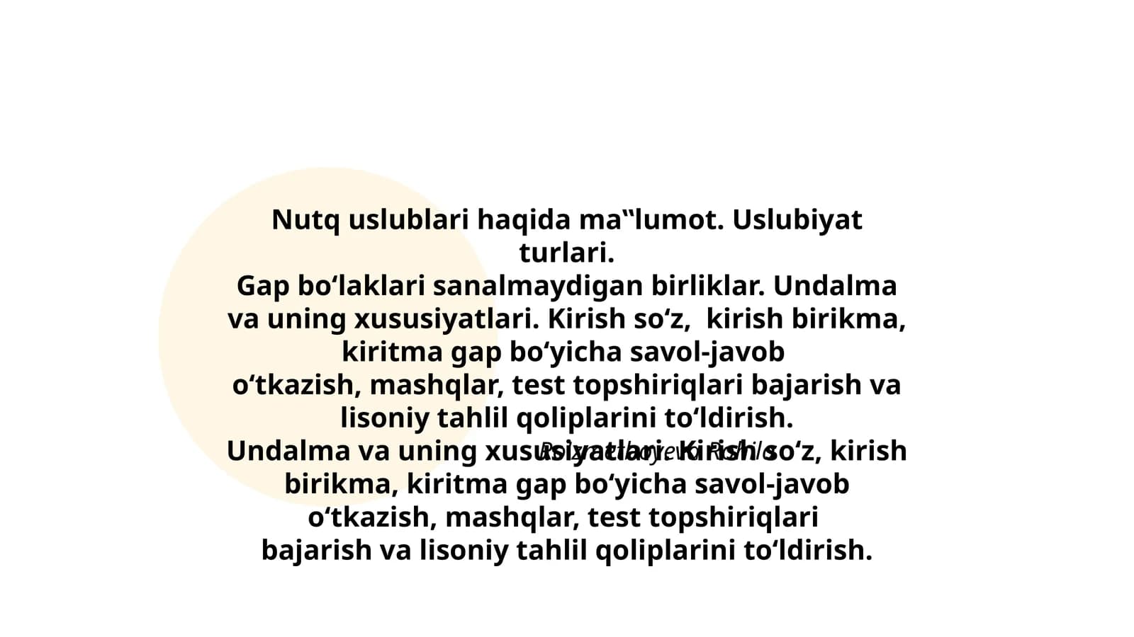 Nutq uslublari haqida ma‟lumot. Uslubiyat turlari