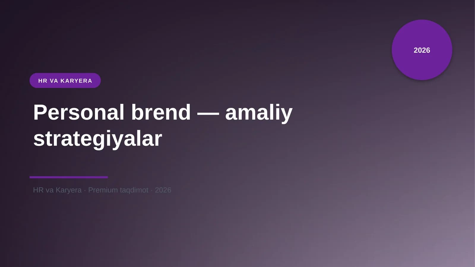 Personal brend — amaliy strategiyalar