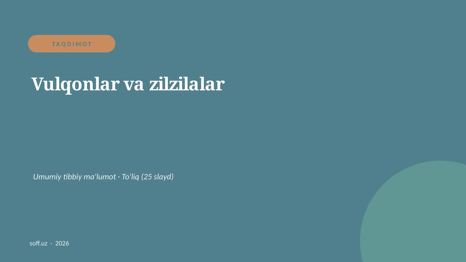 Vulqonlar va zilzilalar