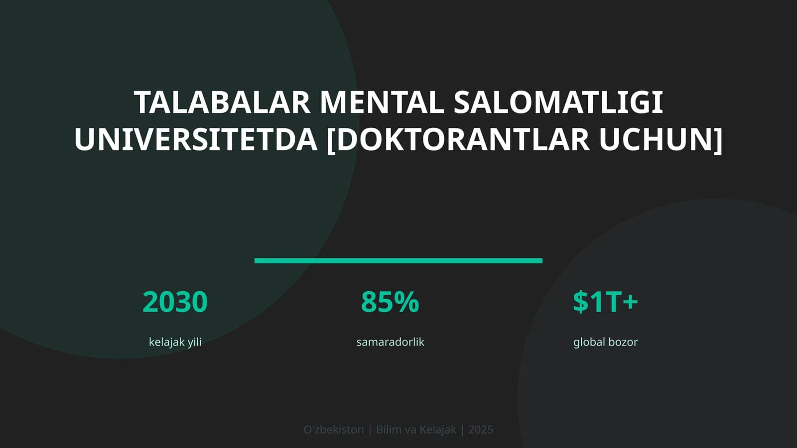 Talabalar mental salomatligi universitetda [doktorantlar uchun]
