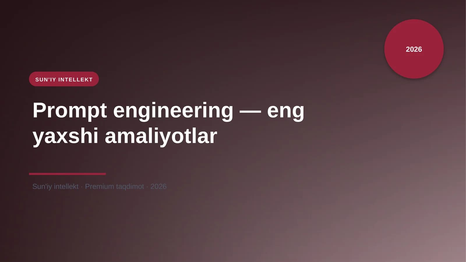 Prompt engineering — eng yaxshi amaliyotlar