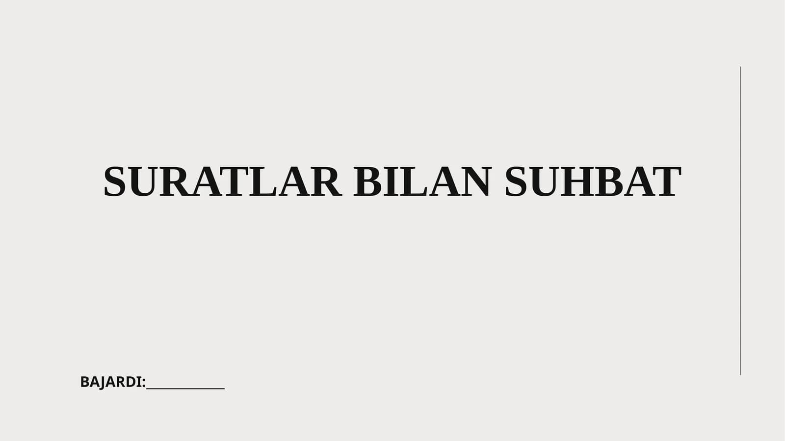Suratlar bilan suhbat