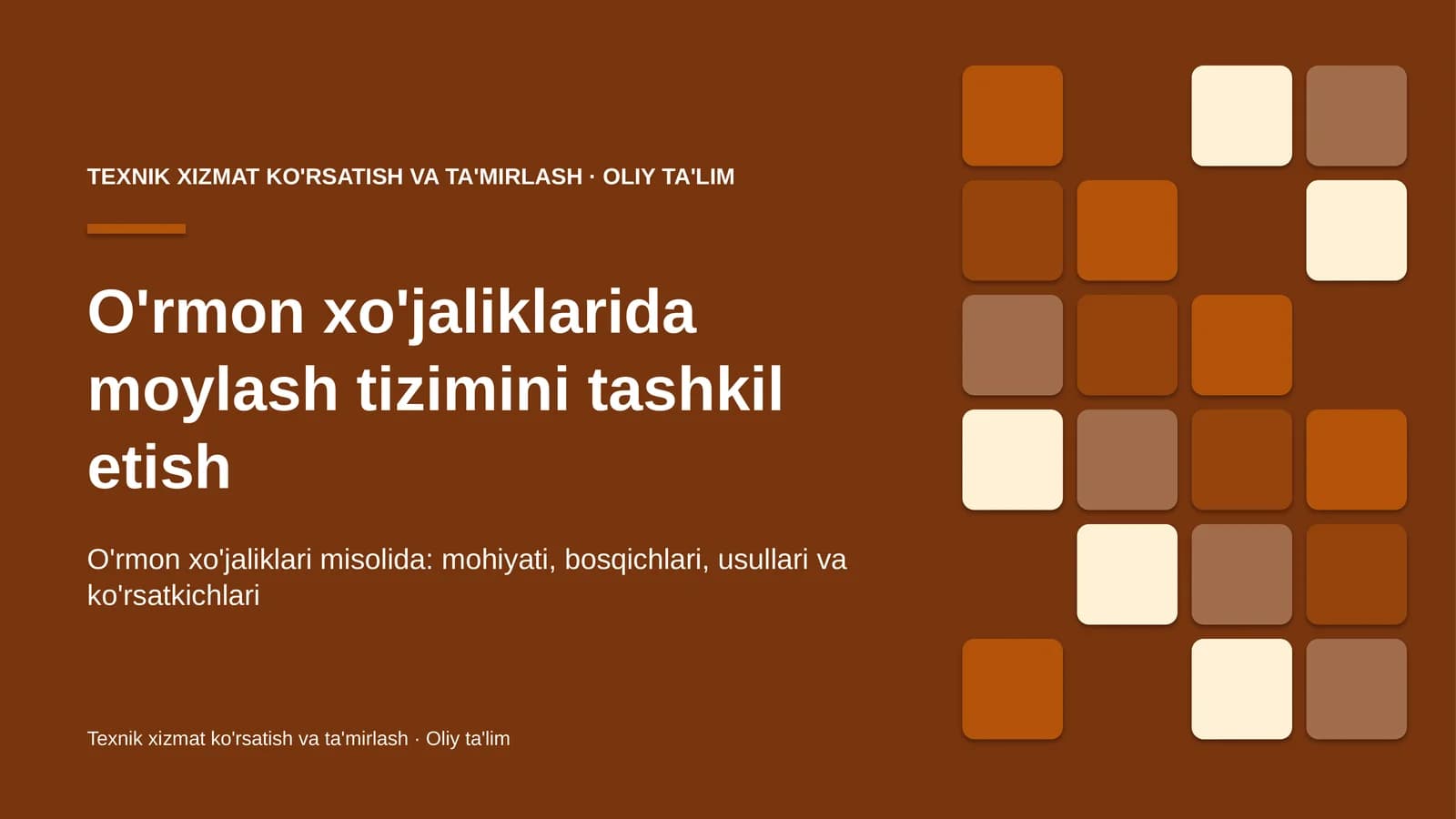 o'rmon xo'jaliklarida moylash tizimini tashkil etish 8347