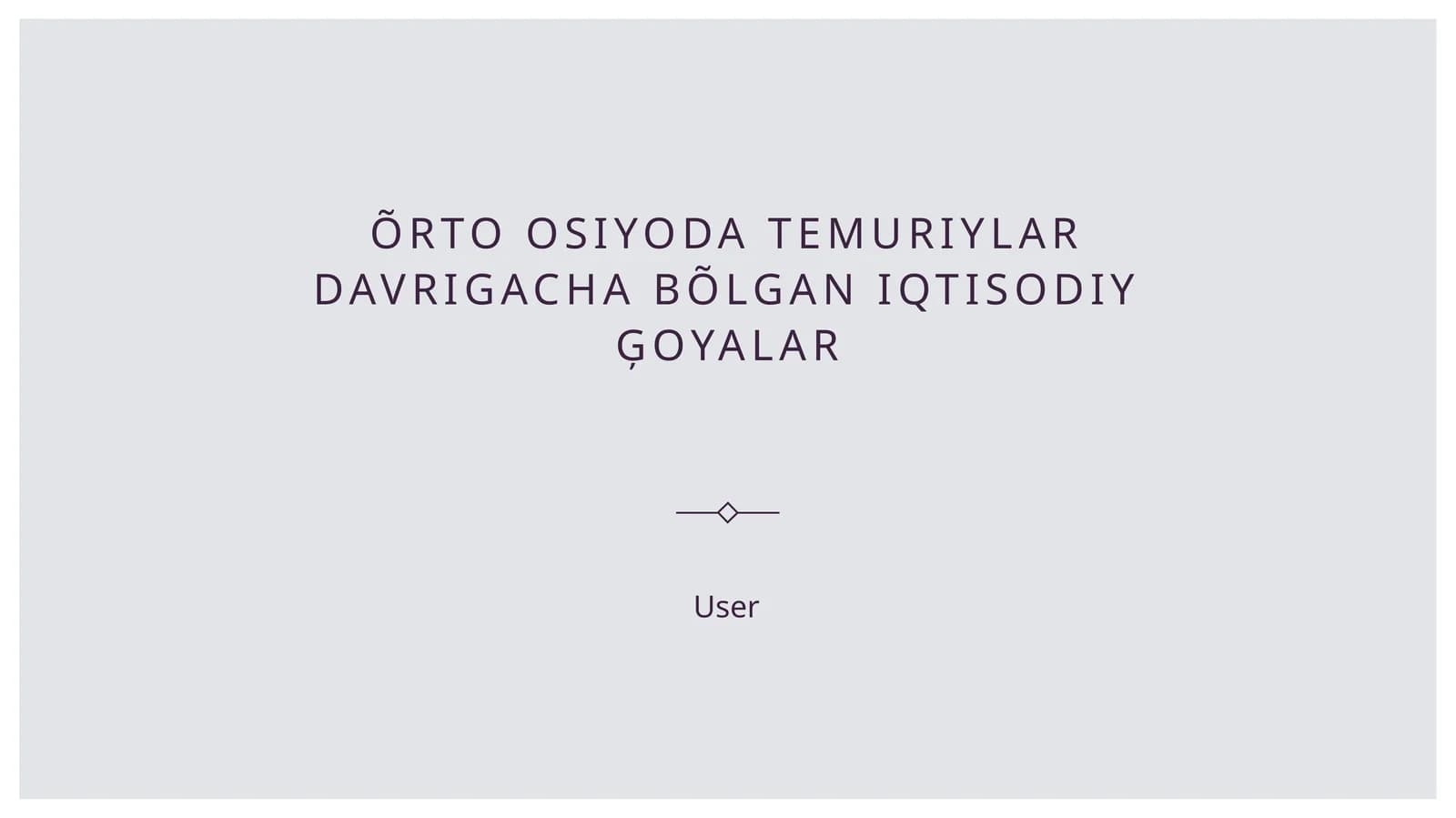 Õrto osiyoda Temuriylar davrigacha bõlgan iqtisodiy ģoyalar