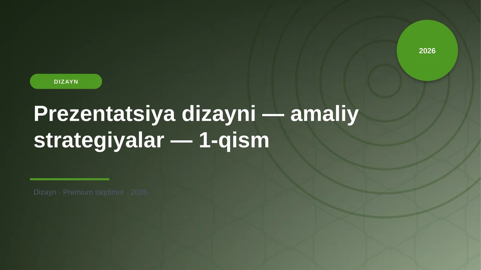 Prezentatsiya dizayni — amaliy strategiyalar — 1-qis
