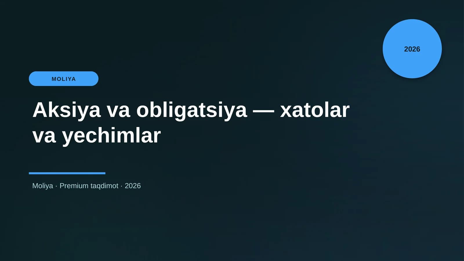 Aksiya va obligatsiya — xatolar va yechimlar