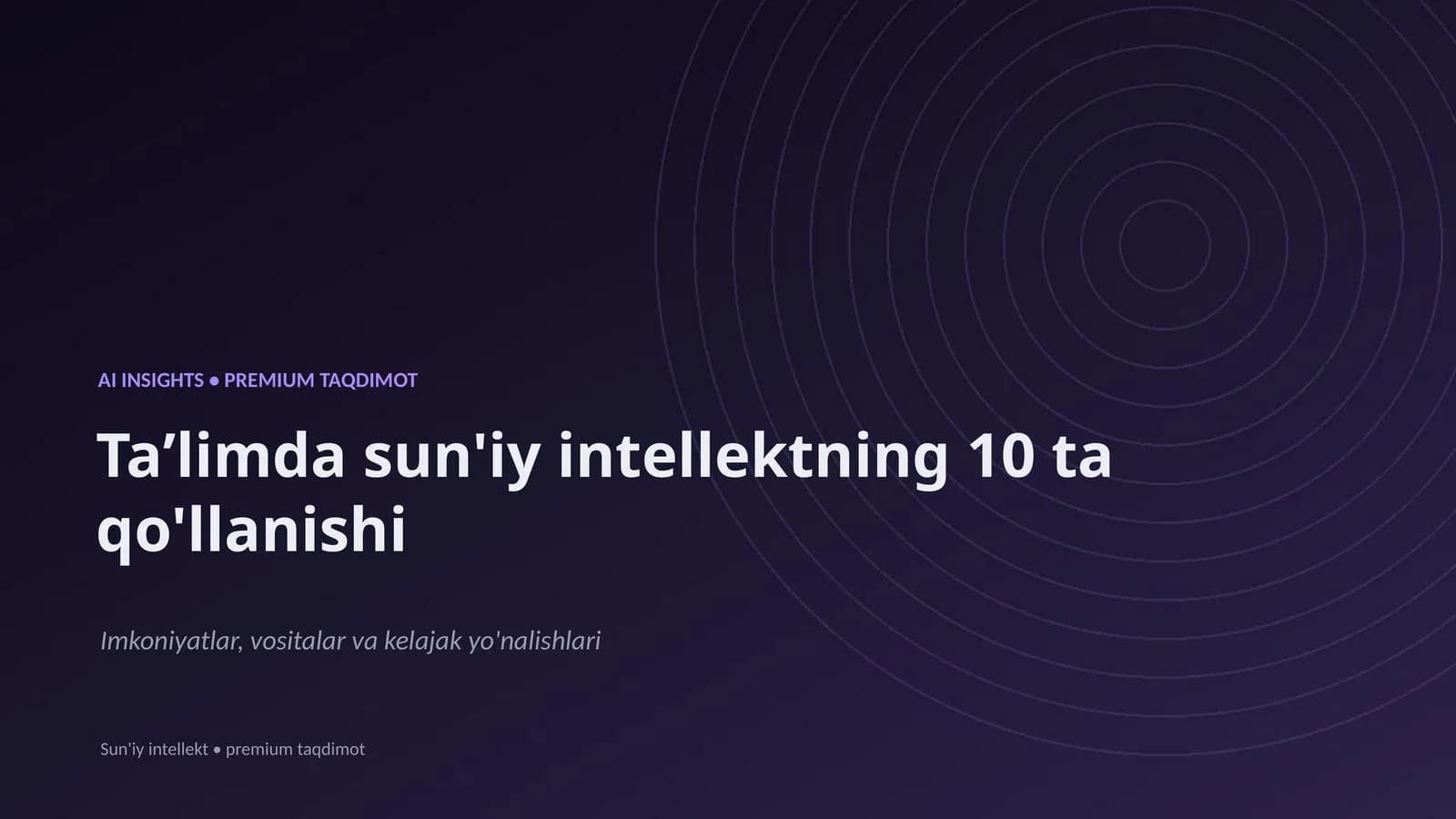 AI INSIGHTS • PREMIUM TAQDIMOT