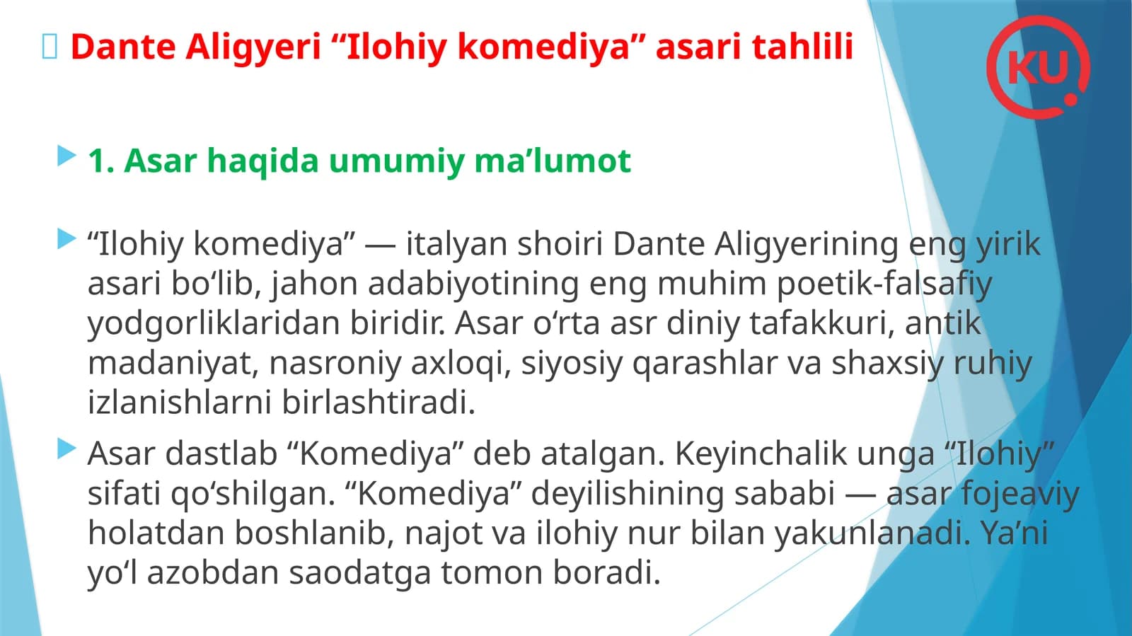 DanteAligyeri“Ilohiykomediya”asaritahlili