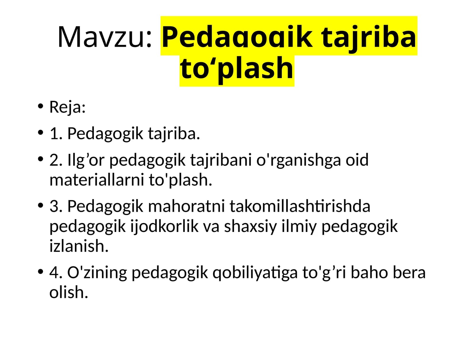 Pedagogik tajribatoʻplash