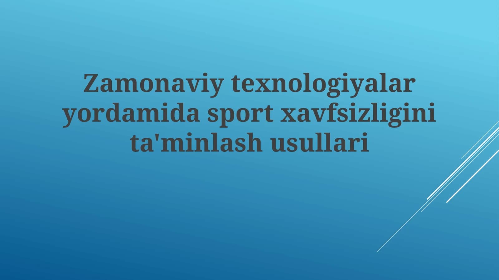 Zamonaviy texnologiyalar yordamida sport xavfsizligini ta'minlash usullari