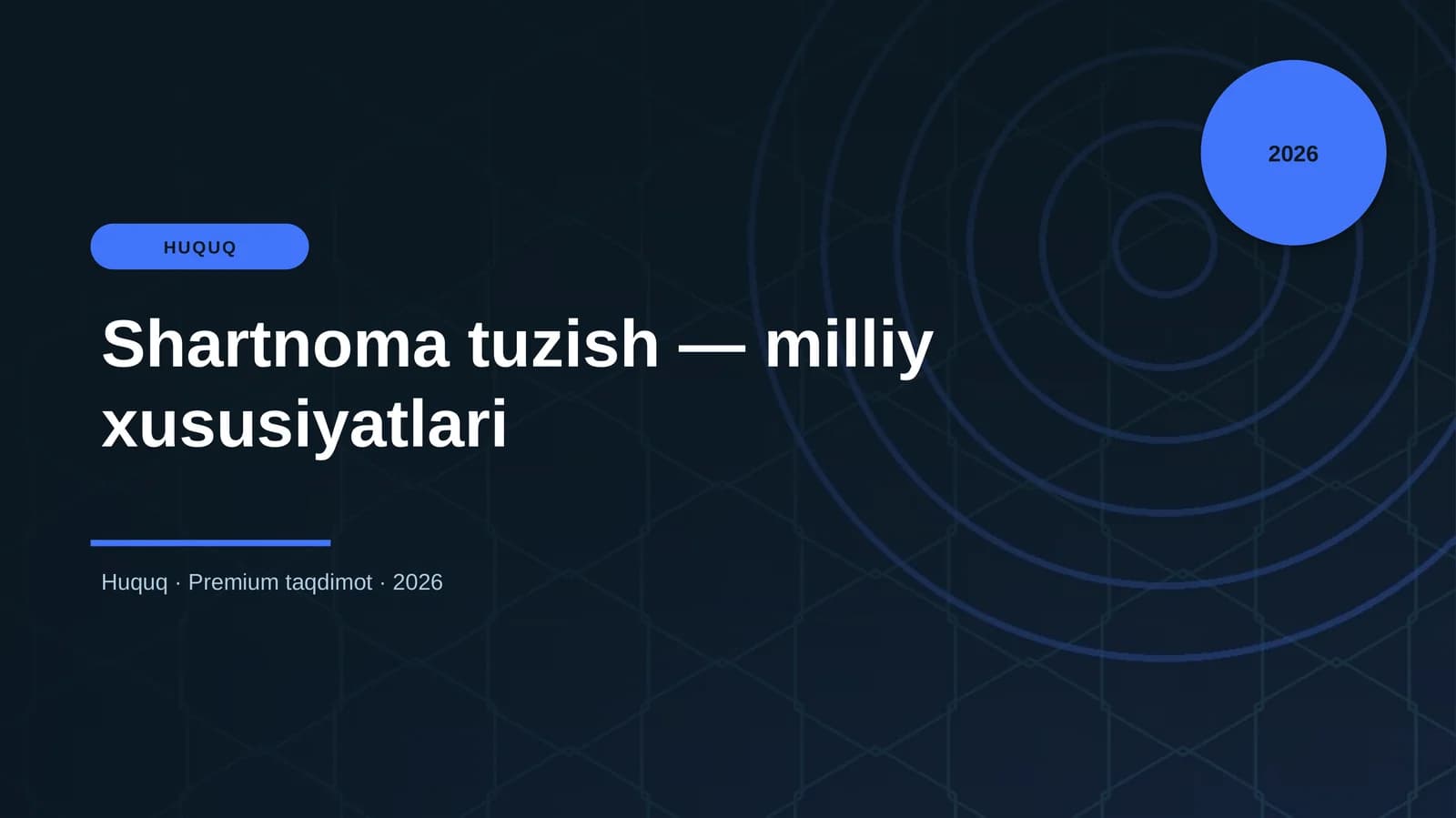 Shartnoma tuzish — milliy xususiyatlari