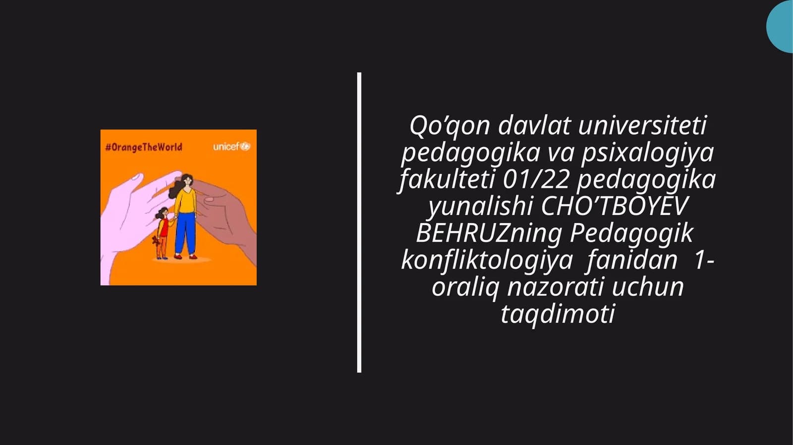 Pedagogik jarayonda amaliyotda uchraydigan konfliktlar