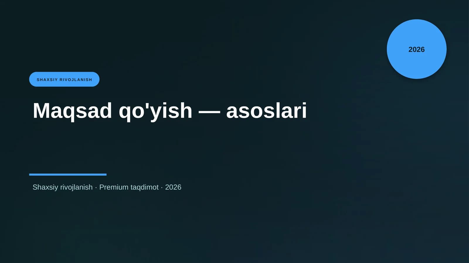 Maqsad qo'yish — asoslari