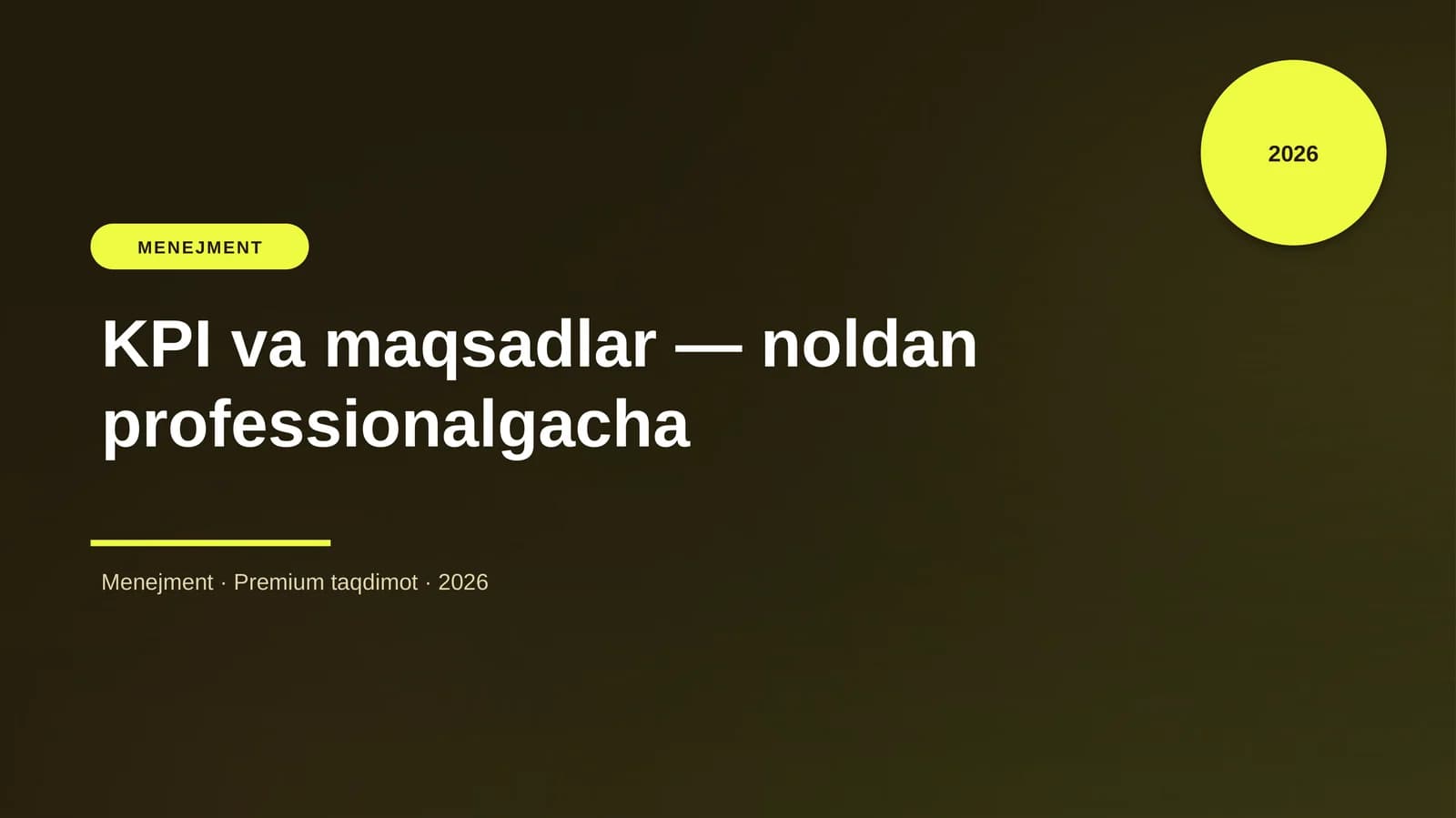 KPI va maqsadlar — noldan professionalgacha