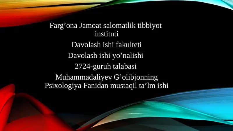 Psixologiya Fanidan