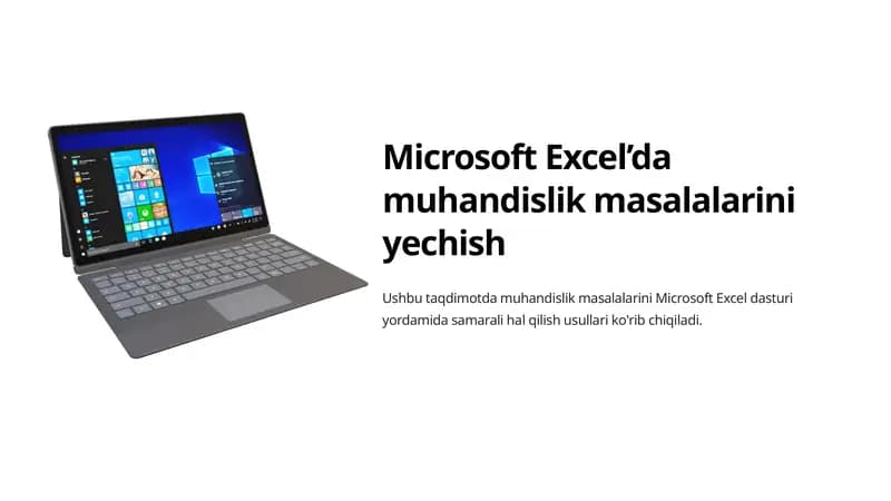 Microsoft Excel’da muhandislik masalalarini yechish