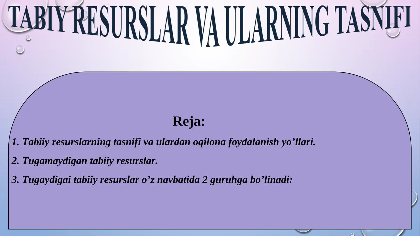 Tabiiy resurslar