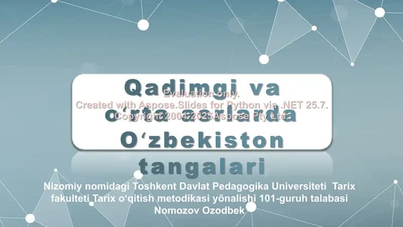 Qadimgi va oʻrta asrlarda Oʻzbekiston tangalari