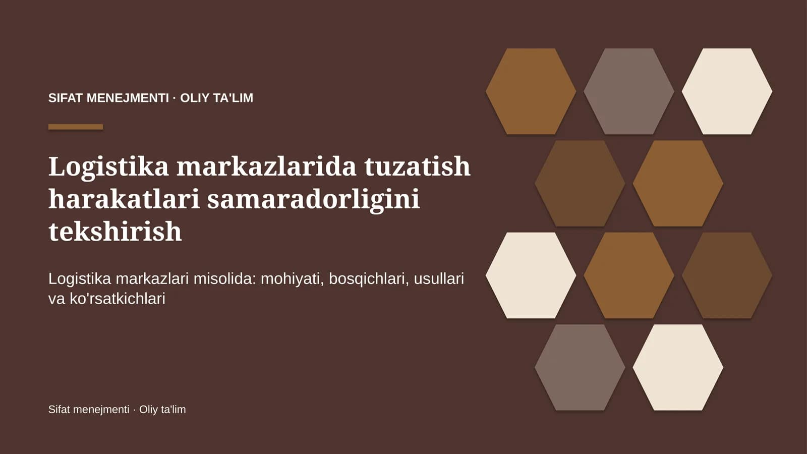 Logistika markazlarida tuzatish harakatlari samaradorligini tekshirish
