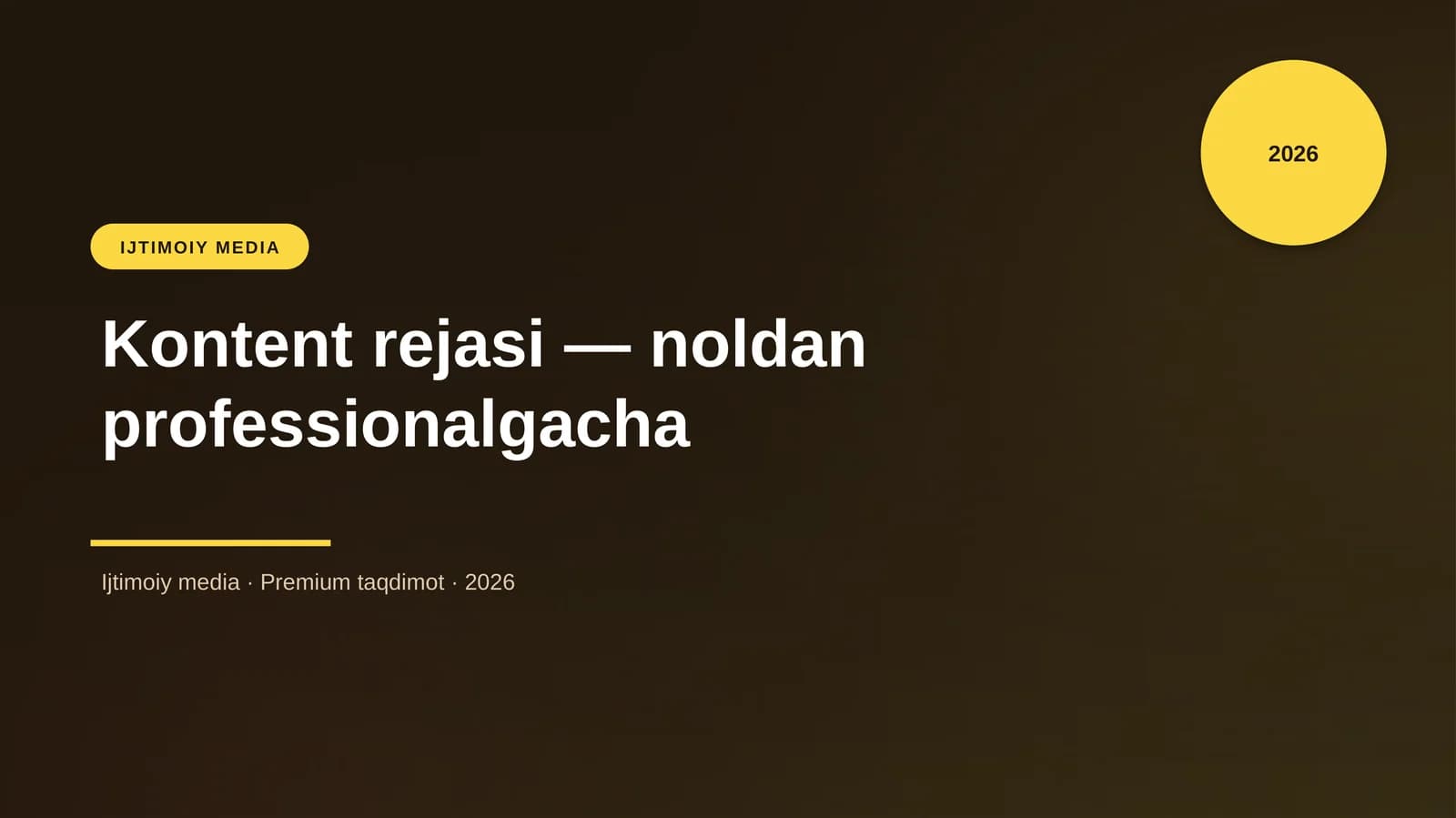 Kontent rejasi — noldan professionalgacha