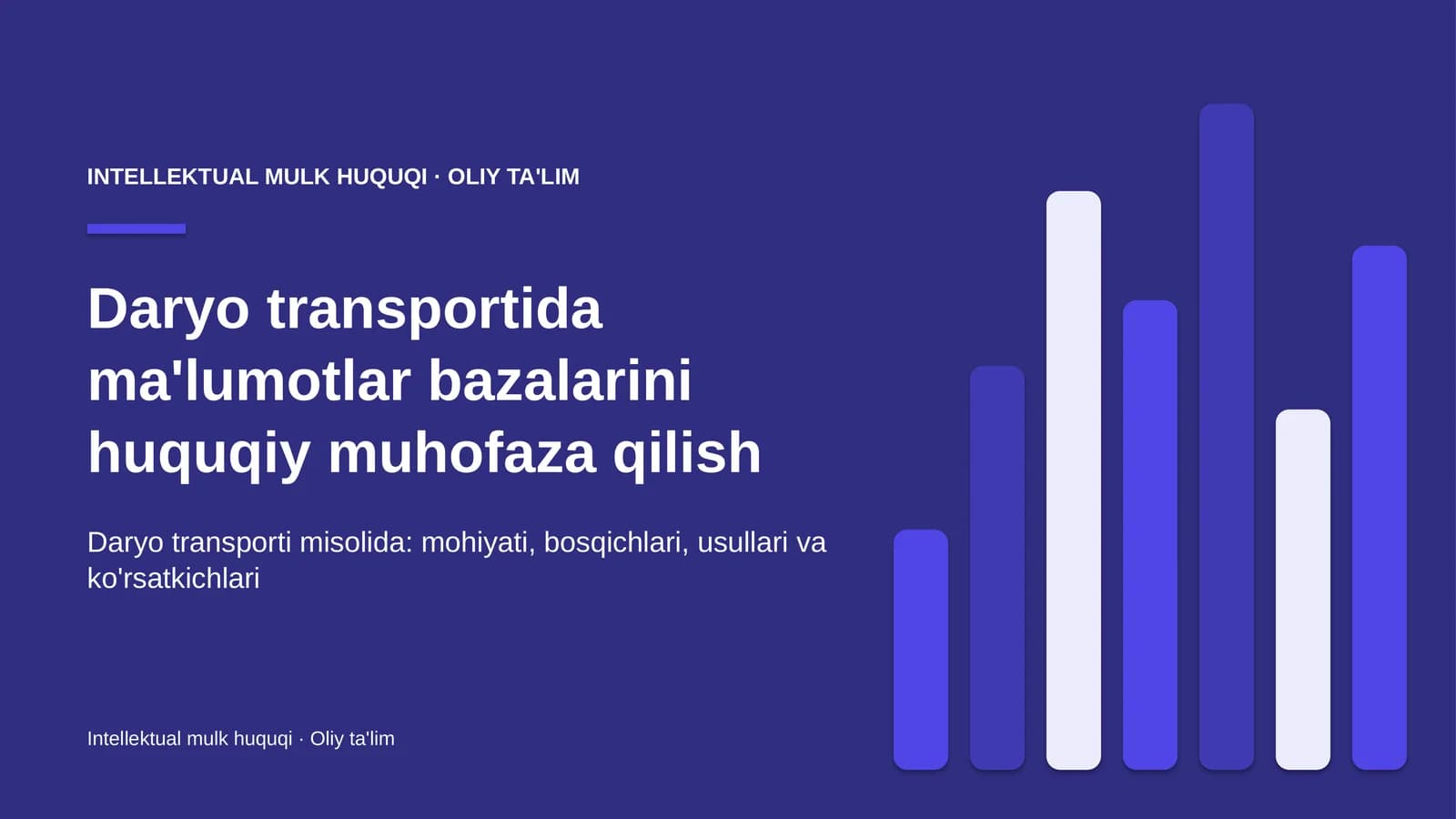 Daryo transportida ma'lumotlar bazalarini huquqiy muhofaza qilish