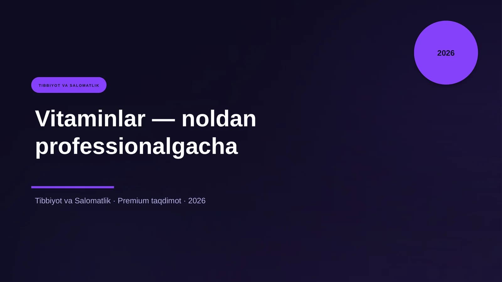 Vitaminlar — noldan professionalgacha