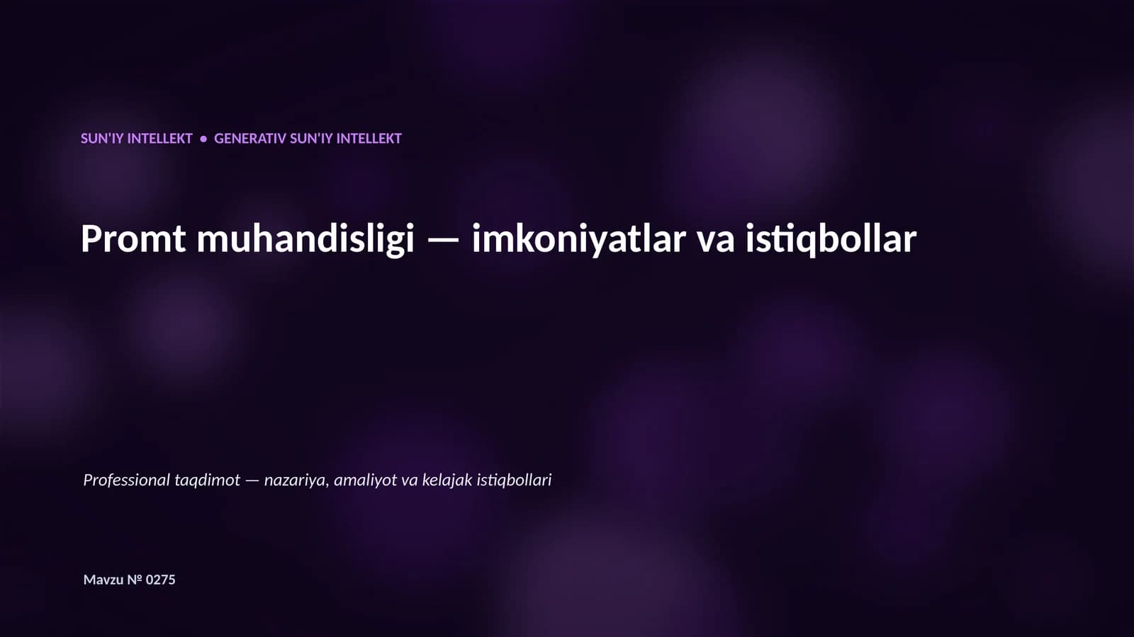 Generativ SUN'IY INTELLEKT