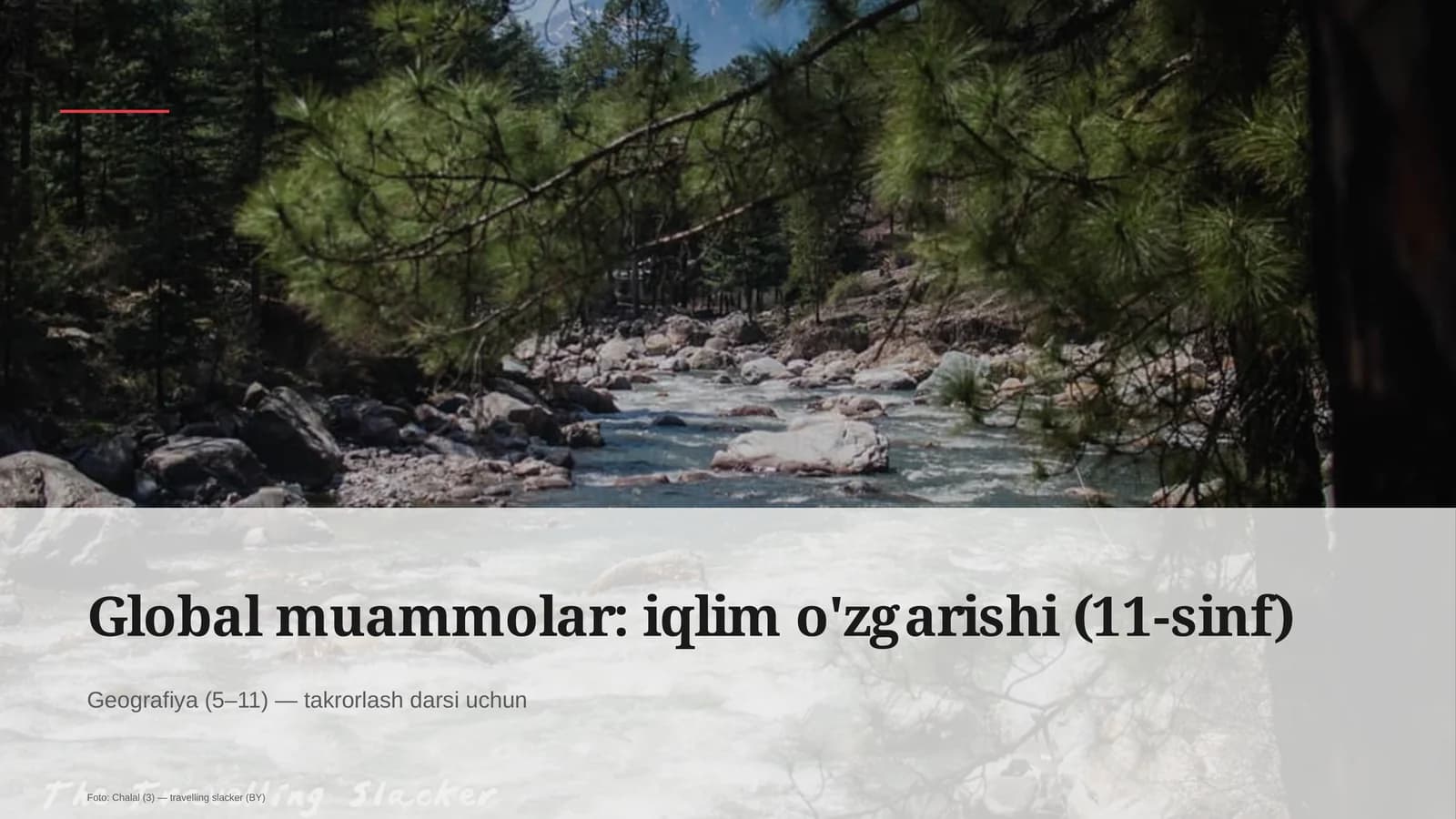 Global muammolar: iqlim o'zgarishi (11-sinf)