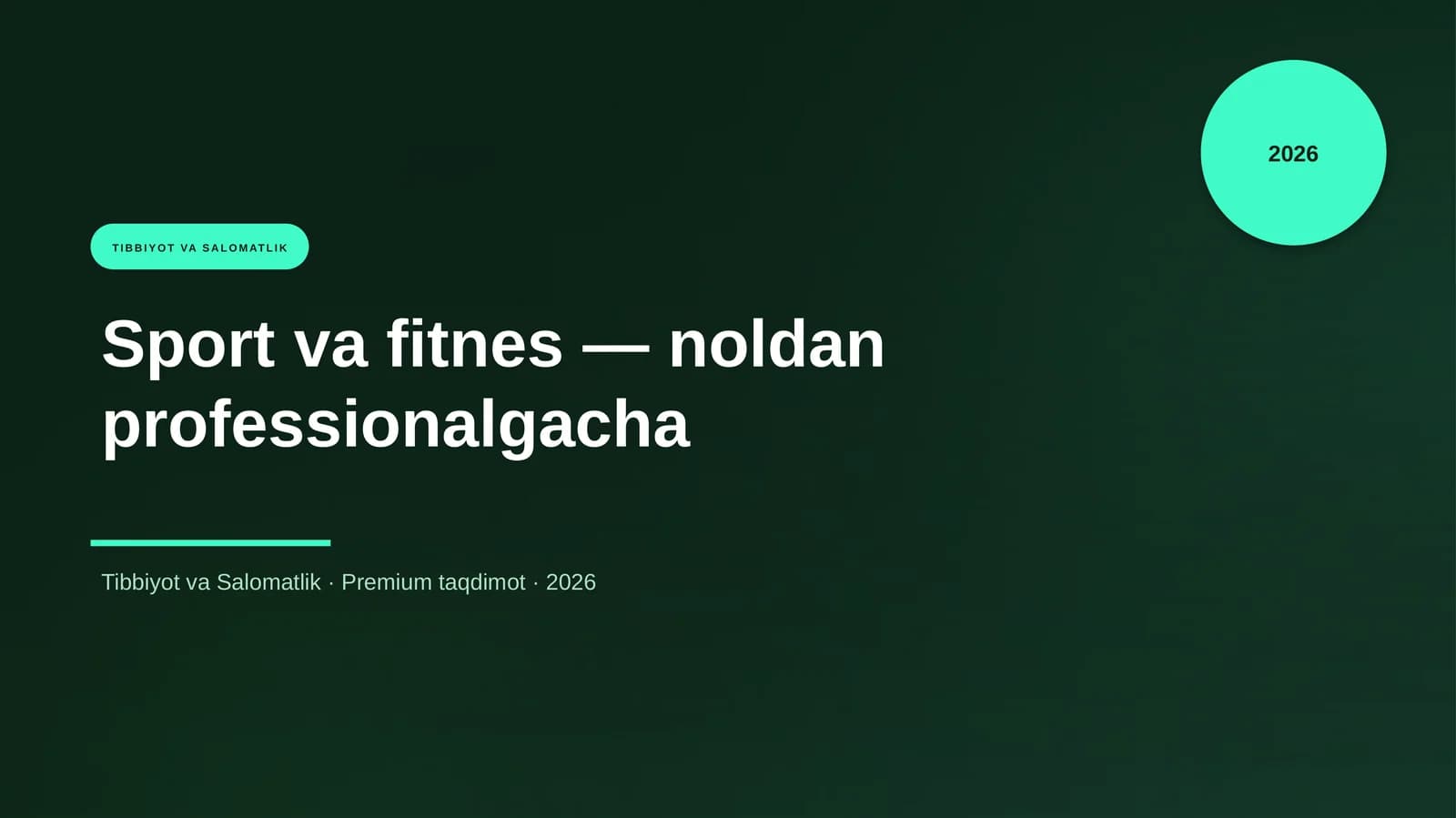 Sport va fitnes — noldan professionalgacha