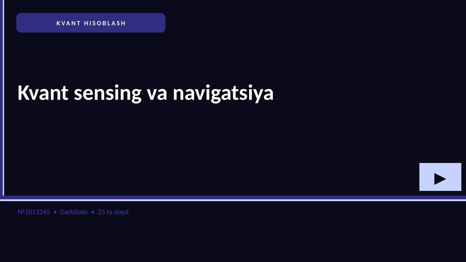 Kvant sensing va navigatsiya