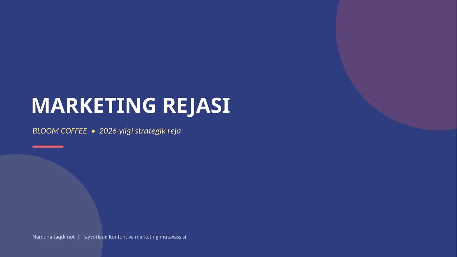 marketing uchun reja