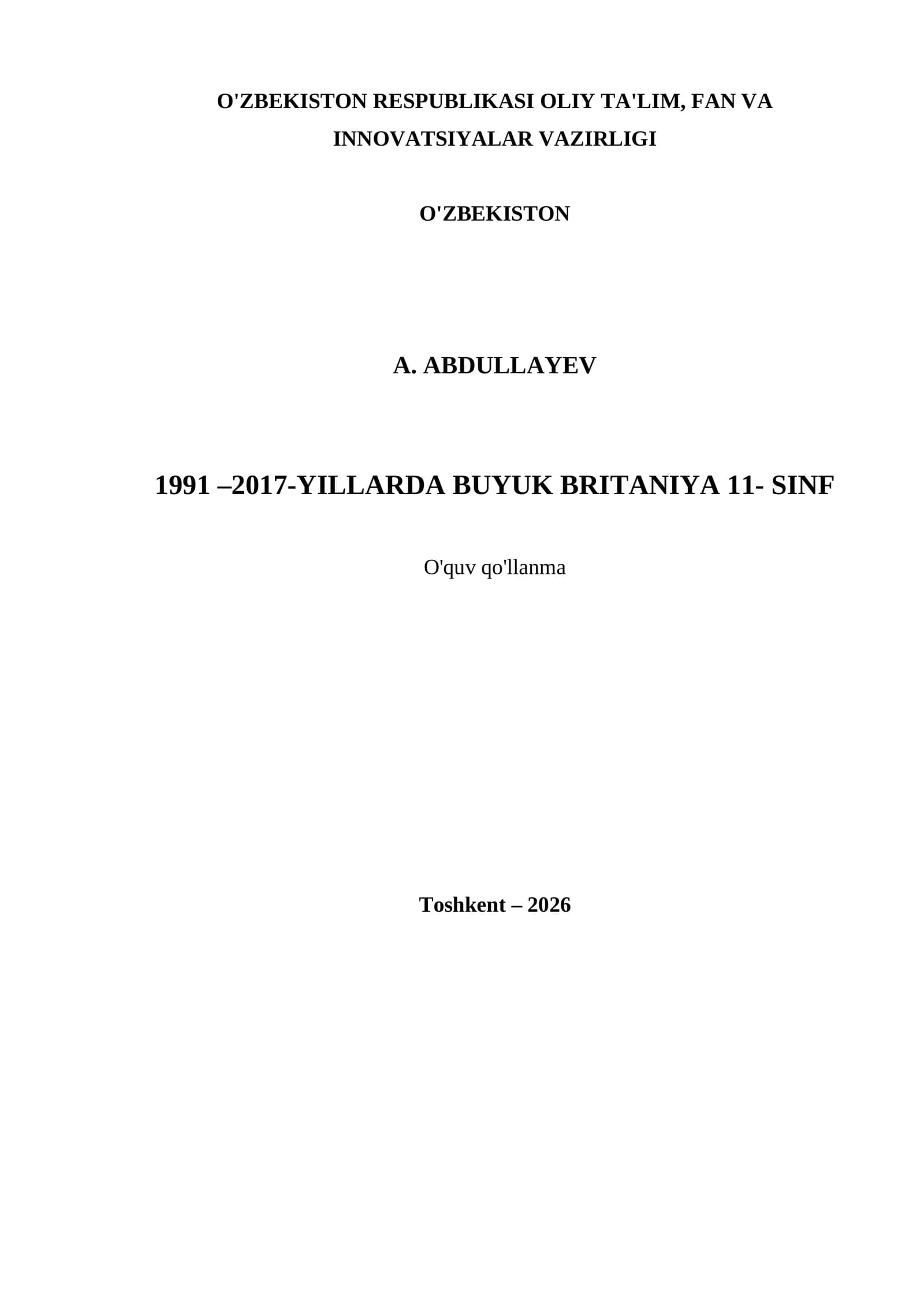1991 –2017-YILLARDA BUYUK BRITANIYA 11- SINF