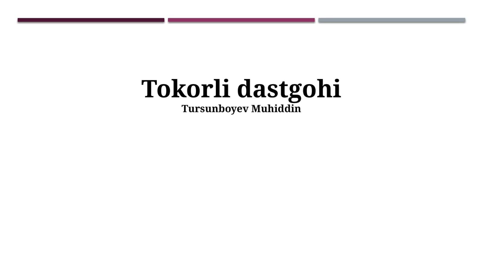 Stanoklarning turlari