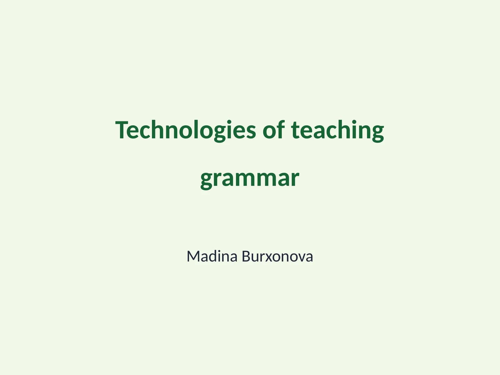 Technologies of teaching grammar