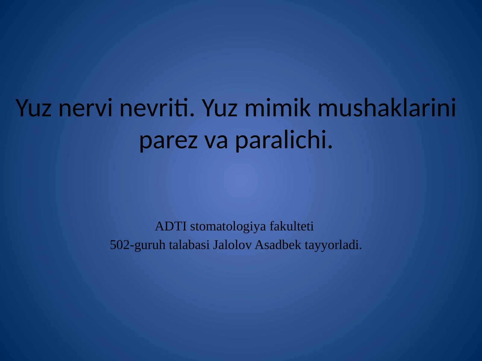 Yuz nervinevriti
