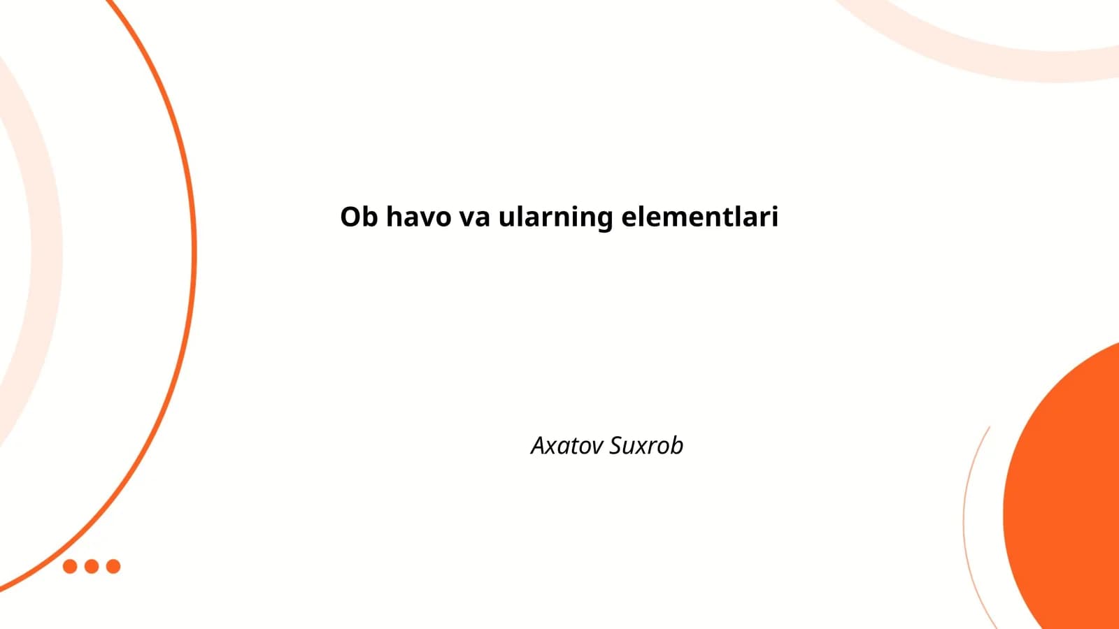Ob havo va ularning elementlari
