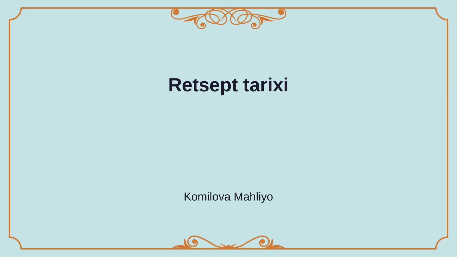 Retsept tarixi