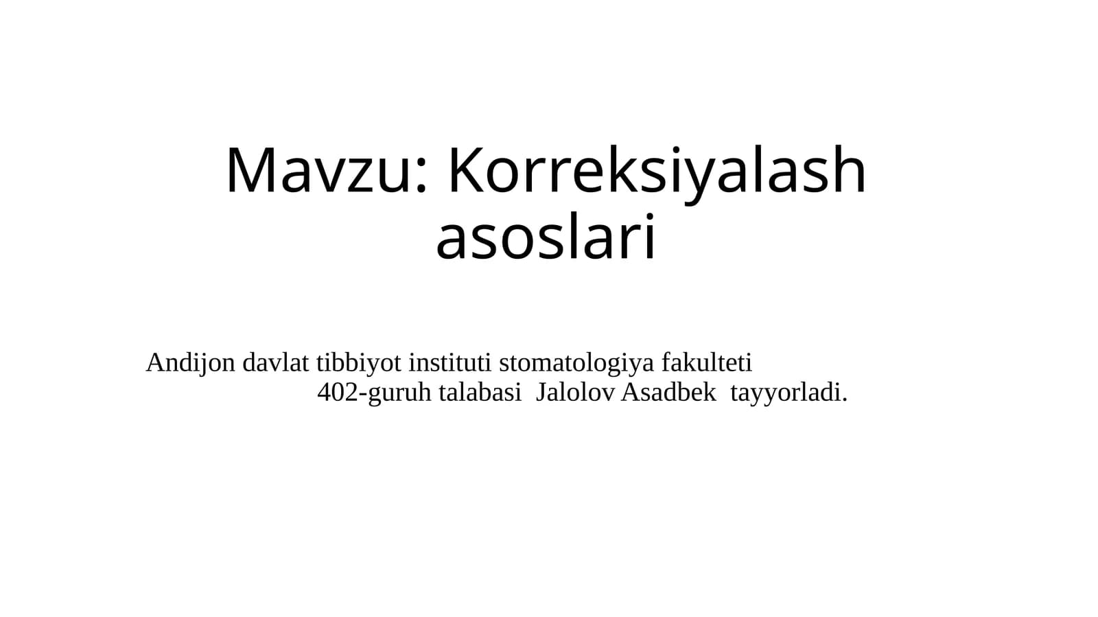 Korreksiyalash asoslari