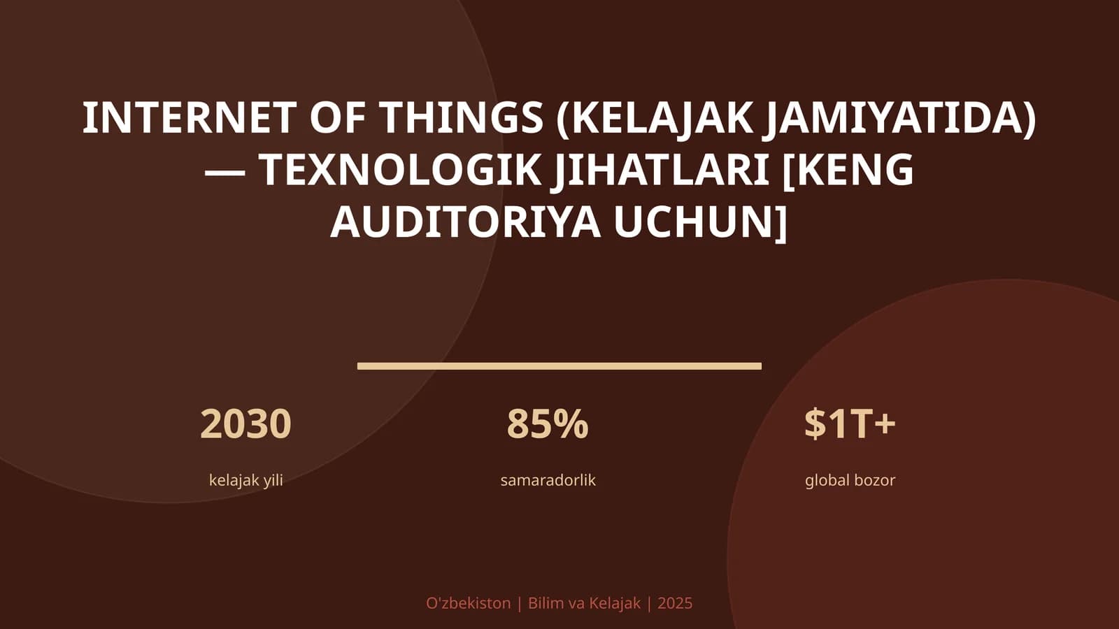 Internet of Things (Kelajak Jamiyatida) — Texnologik Jihatlari [Keng Auditoriya Uchun]