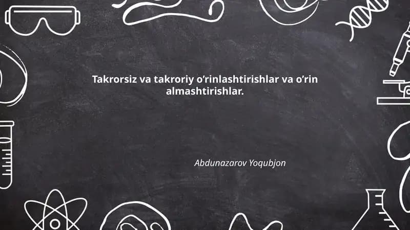 Takrorsiz va takroriy o’rinlashtirishlar va o’rin almashtirishlar