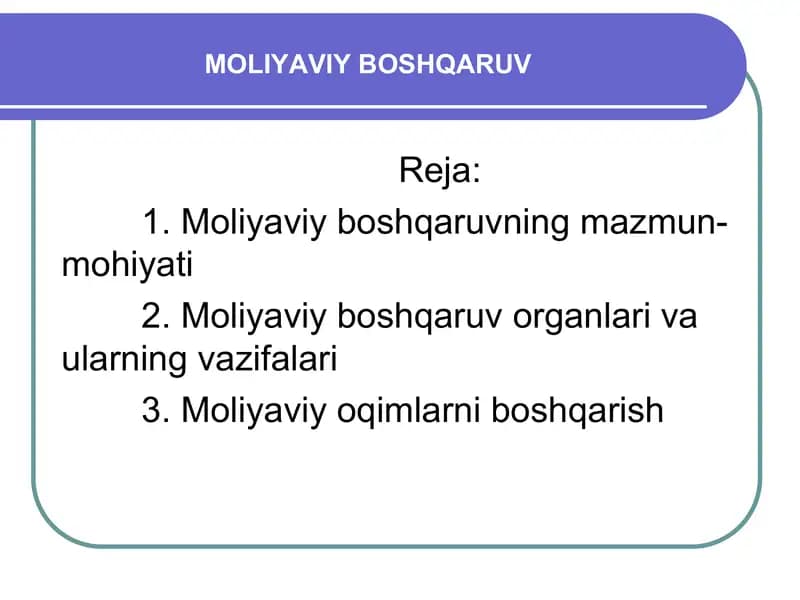 Moliyaviy boshqaruv